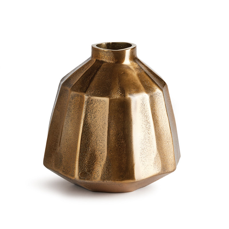 Handmade Aluminum Table Vase, 8.75" H x 8" W x 8" D