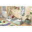 Lit plateforme simple en métal avec structure triangulaire, blanc-1126348139