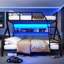 Lit superposé grand sur très grand avec tablettes de rangement et lumières, lit superposé en métal pour adultes et adolescents, structure silencieuse et peu encombrante, aucun sommier nécessaire, noir-1122750531