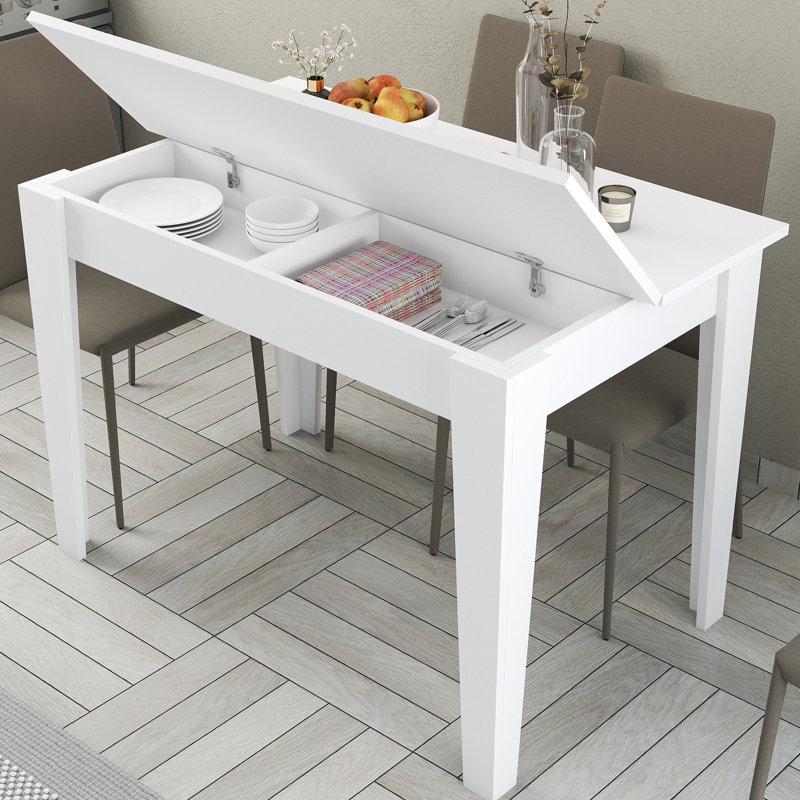 Table de cuisine, Blanc, Blanc