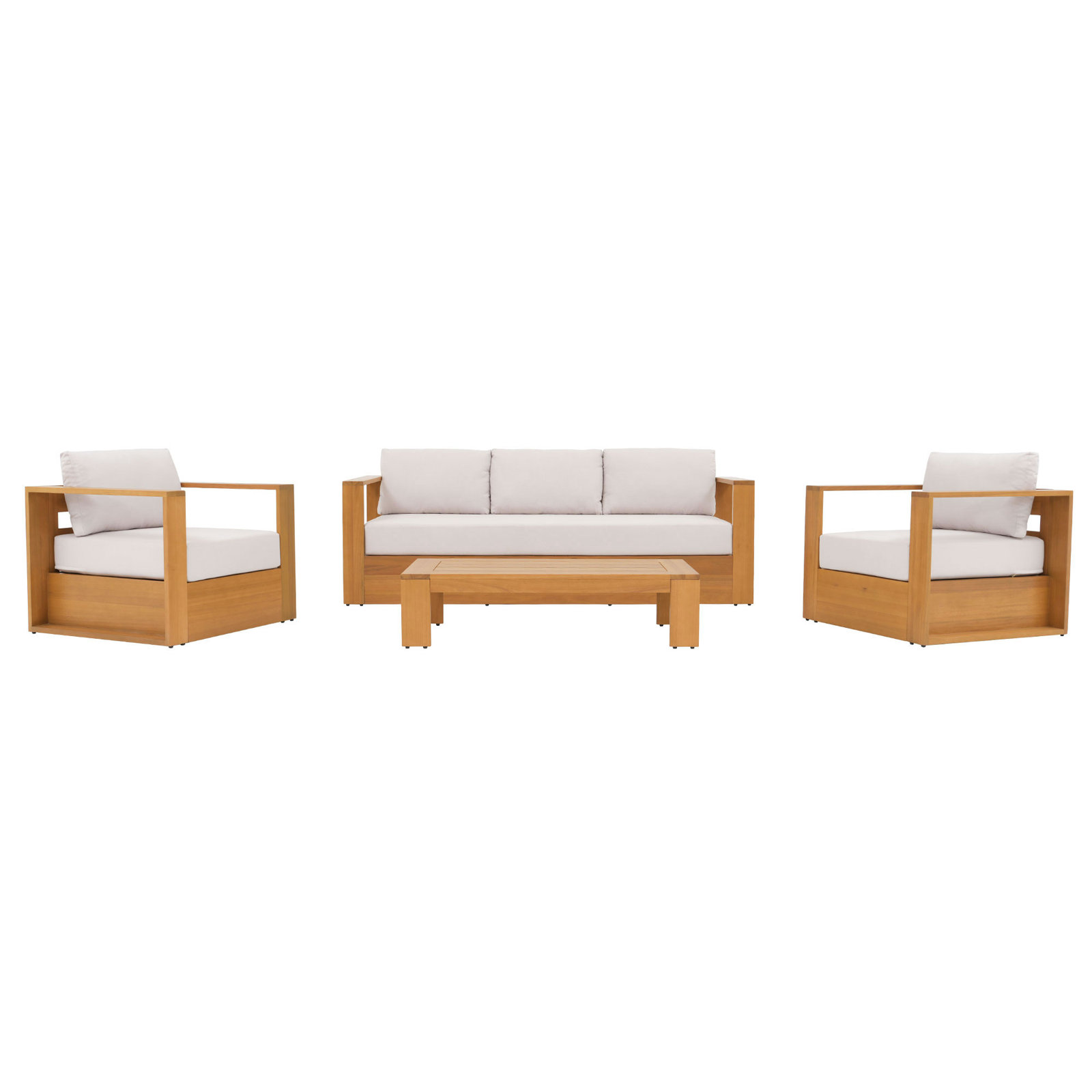 Emmett Eucalyptus Outdoor 4 Piece Lounge Set