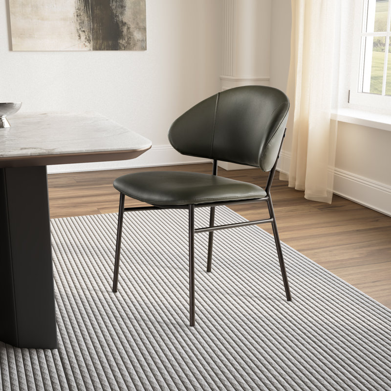 Finn, Pu Leather Dining Side Chair,Green