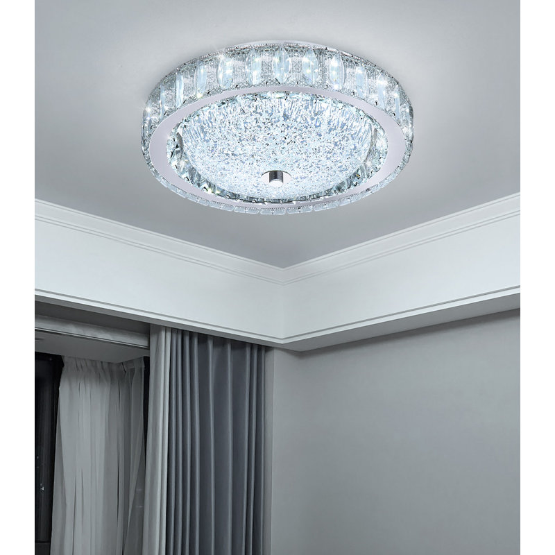 Lustre moderne à DEL 11,8 po, Argent, 5.5" H x 11.8" W x 11.8" D