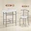 HOMCOM 3-Piece Dining Table and Chairs Set Marble-Effect Top White
