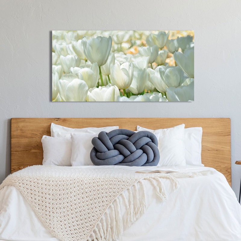 2LC6218 Field Of White Tulips by Luca Villa - Wrapped Canvas Art Prints, 35cm H x 70cm W x 4cm D