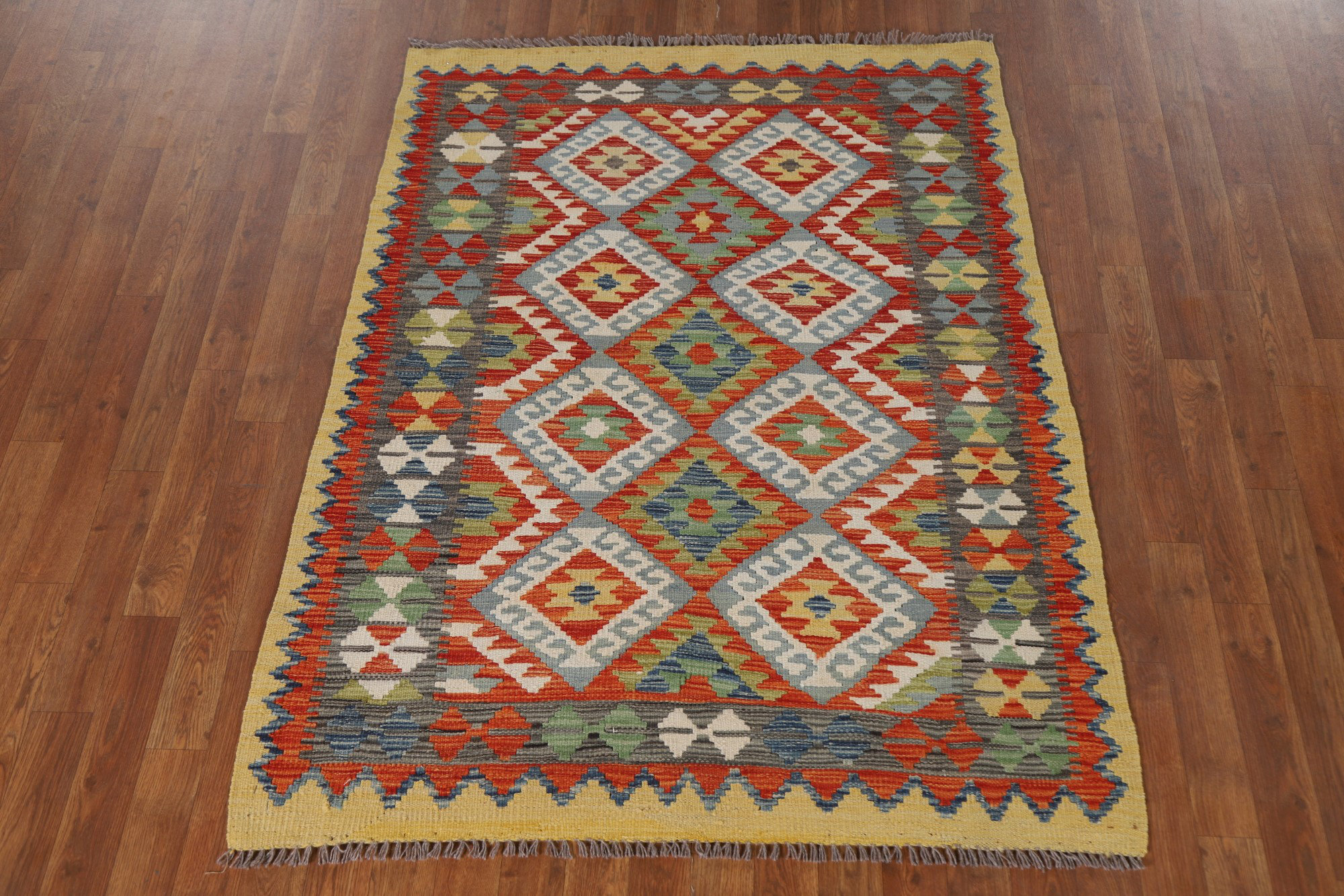 Dakota Fields South Western Kilim Wool Accent Rug 4x5 | Wayfair