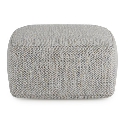 Nate 20"W Cotton Square Pattern Pouf