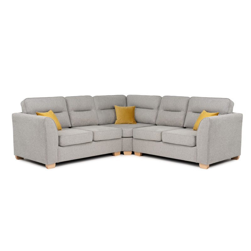 Marryn Upholstered Corner Sofa, Symmetrical, Light Grey