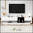 Sleek and Stylish TV Stand with Storage Solution, Two-tone Media Console for TVs Up to 80 Inches, Functional TV Cabinet with Versatile Compartment for Living Room-2041728649