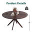 Table de salle à manger ronde en bois massif de 47,2 pouces pour 4 à 6 personnes avec pied central entrecroisé (table seule)-130025062-130025066