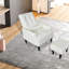 Fauteuil inclinable en tissu doux blanc crème pour le salon, salle de loisirs ergonomique blanche et apaisante