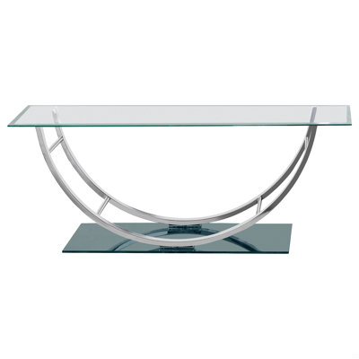 Rectangular U-Shaped Glass Top Coffee Table