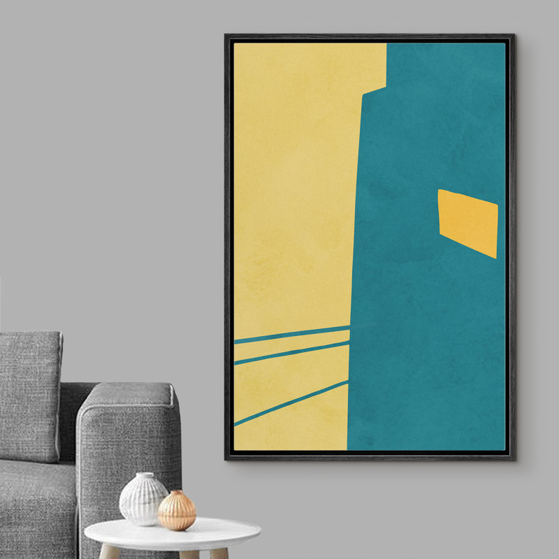 Art mural, impression sur toile encadrée bleue, IDÉE4WALL, Cadre noir, H 24 po x l 16 po x P 1,5 po