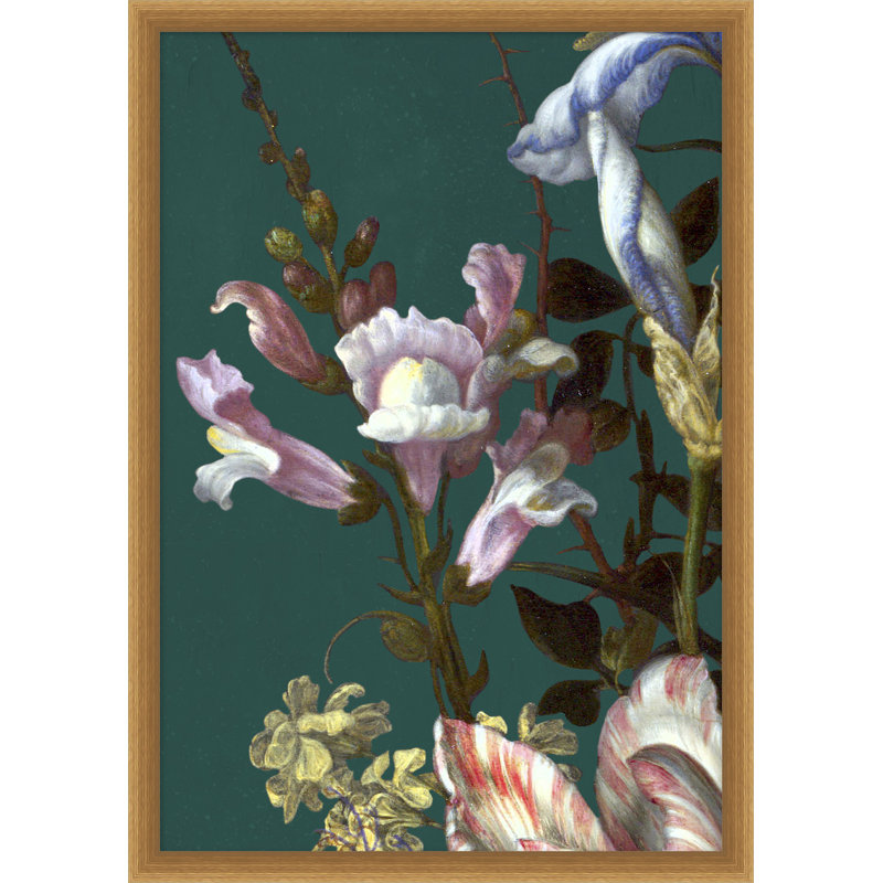 Baroque Bouquet 6' Framed Graphic Art Print on Glass