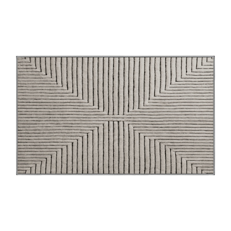 Tapis gris lavable à la machine GSIX03622, Rectangle de 5 pi x 8 pi
