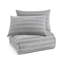 Ensemble de couette à rayures chenille Brookstone CoolTouch, grand lit/très grand lit, anthracite