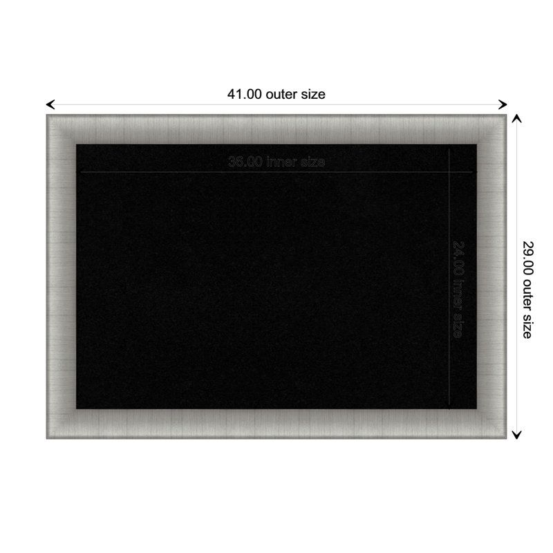 Elegant Brushed Pewter Frame Wall Cork Small Bulletin Board