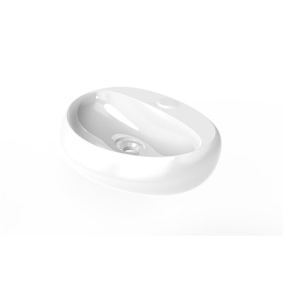 Rosaria 24" Porcelain Oval Wall Mount Bathroom Sink without Faucet Hole