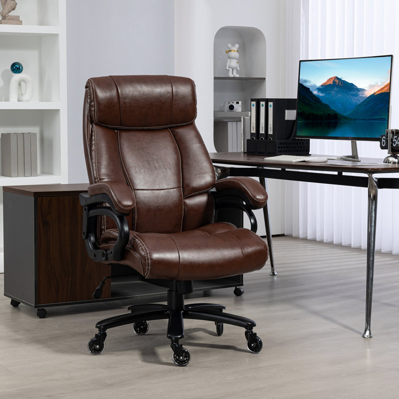 Grande et haute chaise de bureau Vinsetto, Brun