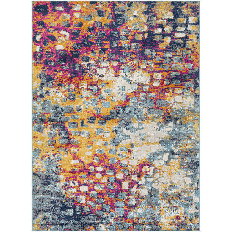 Modern Abstract Multicolour/Blue, Rectangle 200 x 275cm