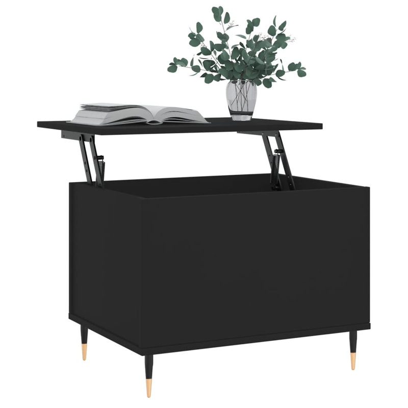 Dumond Coffee Table 90x44.5x45 cm Engineered Wood, 45 cm H x 60cm L x 44.5cm W, Black