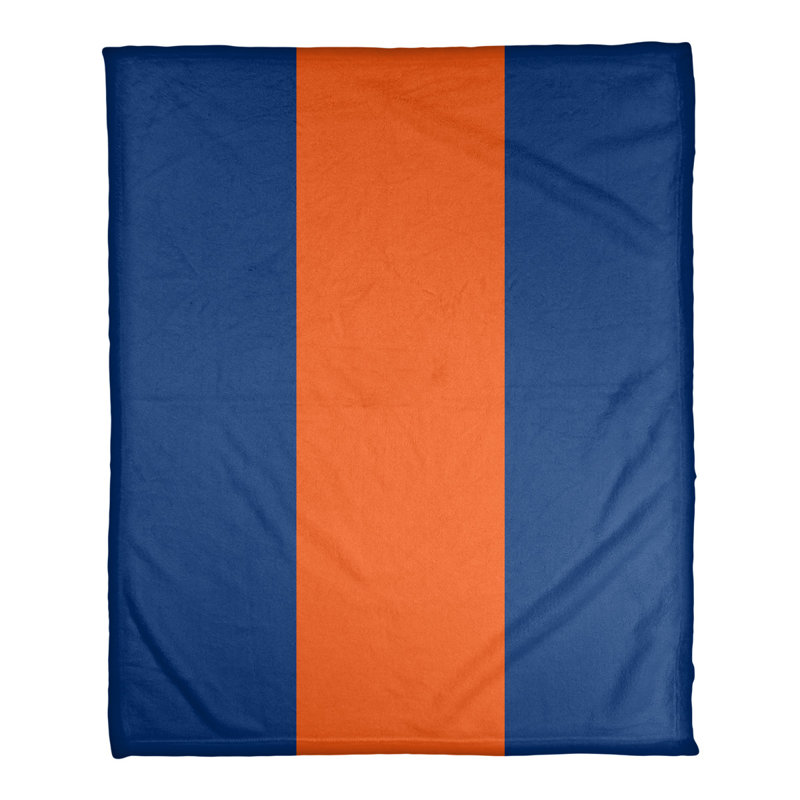 Quilted Throw Blanket, New York, 50" W x 60" L, Blue/Orange
