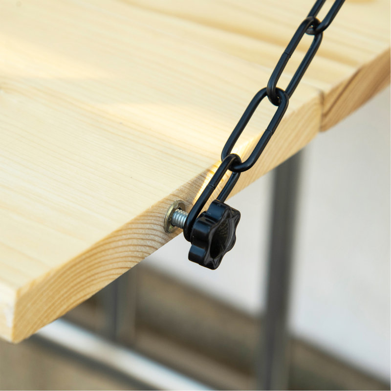 Table de balcon suspendue, barre de garde-corps pliable en bois d'épinette, table de service et bureau, s'adapte jusqu'à 3,9 pouces, naturel