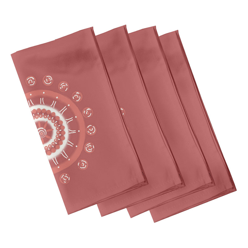 Ensemble de serviettes 4 pièces Nandai, L 18 po x L 18 po, Corail