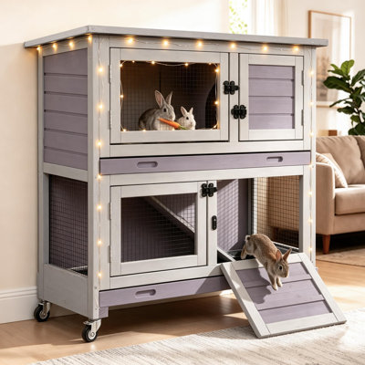 Cage à lapins intérieure à 2 étages avec cage à lapins 36 po Rabbit Hutch