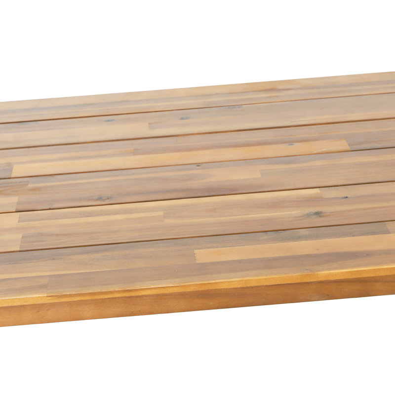 Table de salle à manger en bois avec une ambiance industrielle moderne, P 34,72 po x H 29,08 po, surface à lattes, largeur 70,34 po, lambris