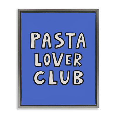 "Pasta Lover Club", art mural sur toile flottante bleue, design par House of Lulu