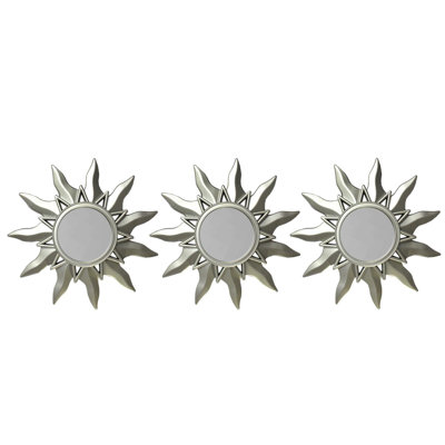 Mayan Sunburst Matte Round Mini Mirrors 9.5"