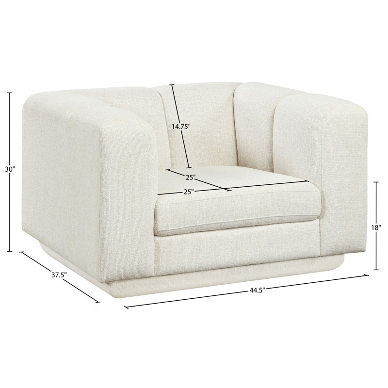 Chaise rembourrée Chiquita, Tissu crème