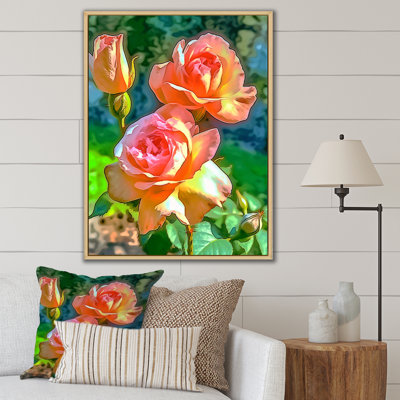 Floraison de roses roses au soleil de l'après-midi I