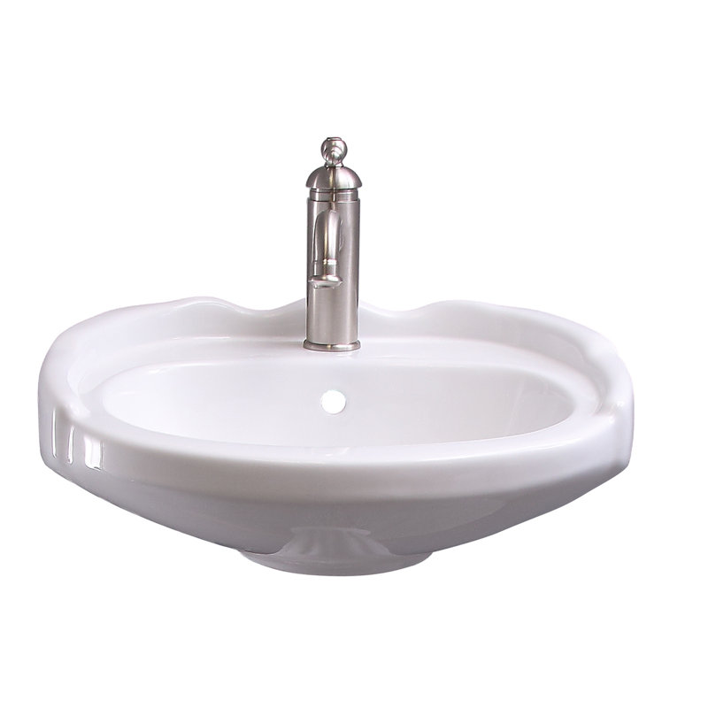 Barclay Silvi 17.12'' White Vitreous China U-Shaped Bathroom Sink with Overflow, Single