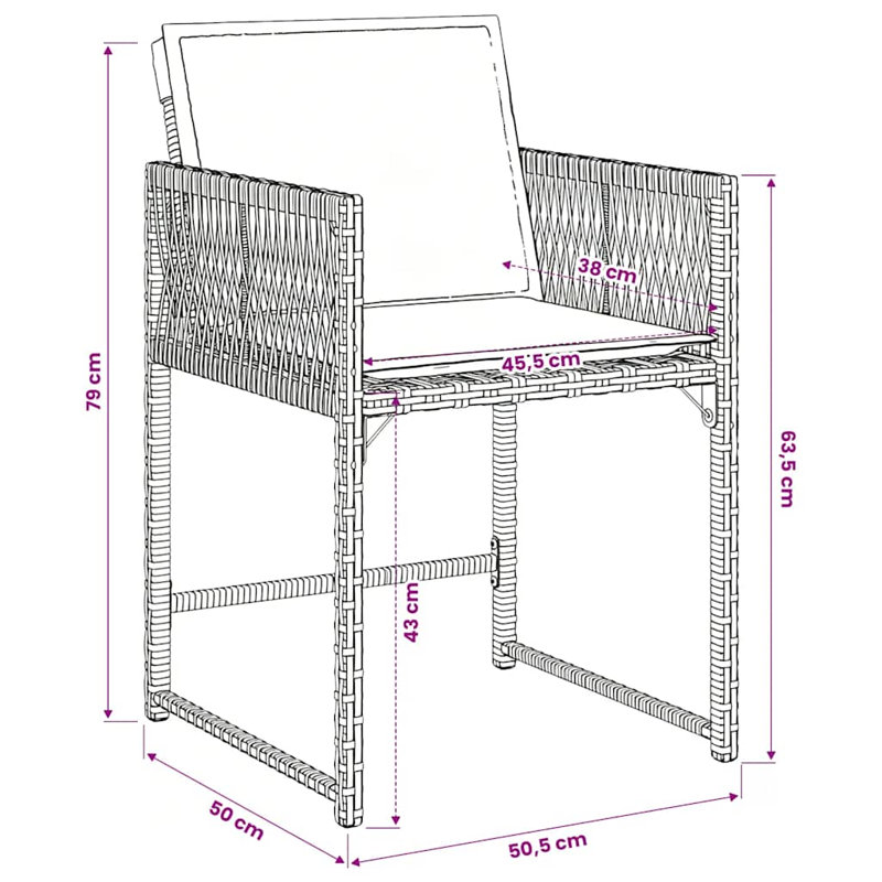 Patio Dining Set with, Grey, Grey