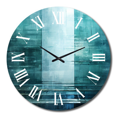 Door To the Other Side Turquoise Riverside - Abstract Collages Wall Clock