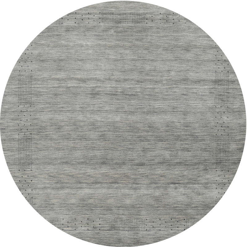 Tapis contemporain gris, Rond 3 pi