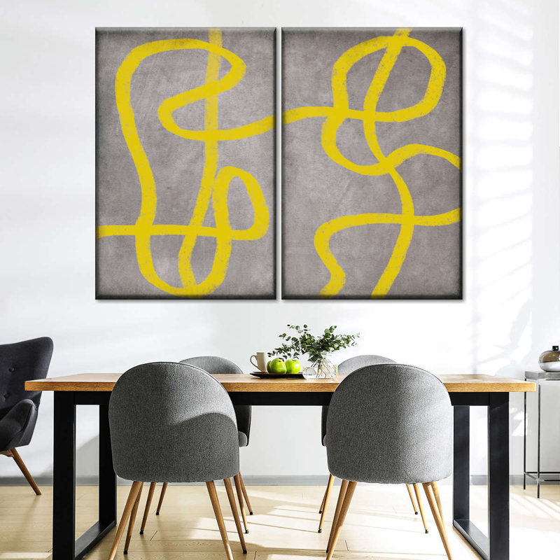 «Pop of Yellow Abstract», reproduction d'art sur toile, H 12 po x l 17 po