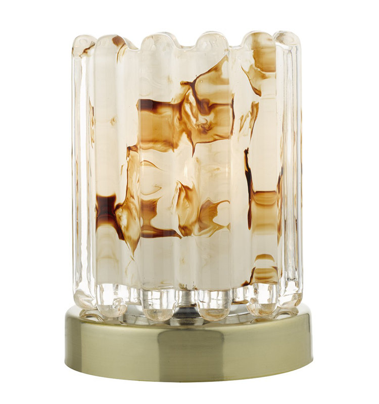 Rugby Metal Novelty Lamp, Brass/Beige