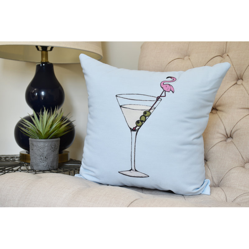 Housse et insert de coussin carré Palm Beach, Bleu pâle, 16 po x 1 po
