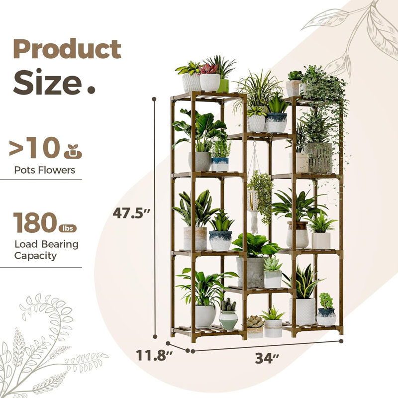 Support à plante pour l'intérieur et l'extérieur pour plantes, pots à fleurs en bois