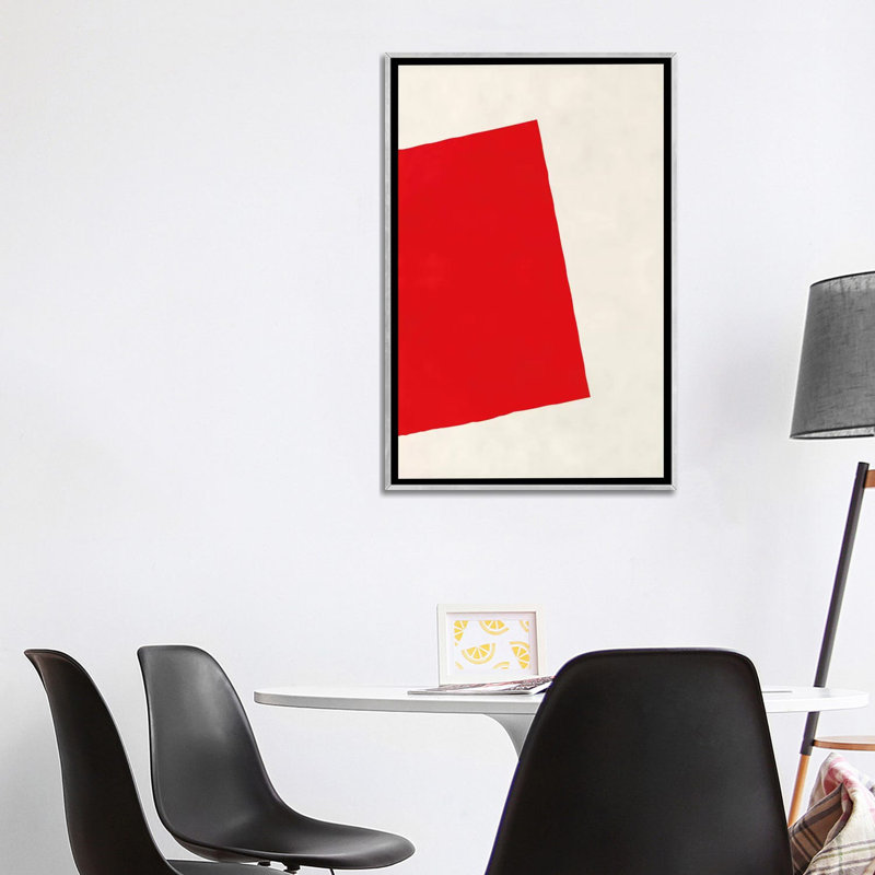 « red square (after albers) », impression, Toile avec cadre argenté, H 40 po x l 26 po x P 1,5 po