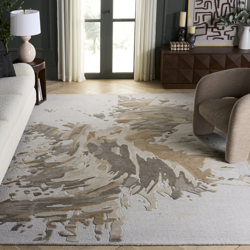 Khamel Hand Tufted Performance Abstract Rug, Rectangle 8' x 10'