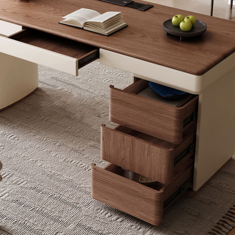 Bureau moderne et simple avec bibliothèque, H 29,53 po x l 70,87 po x P 27,56 po
