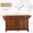 Kitchen Island With Rubber Wood Countertop, Kitchen Cart On 5 Wheels With Storage Cabinet-247250412