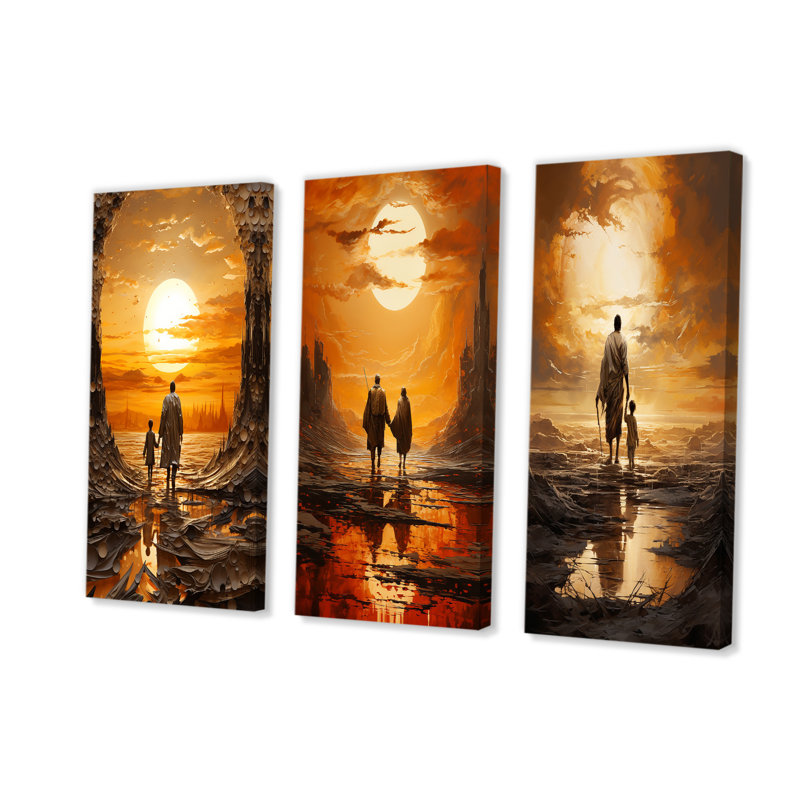 Les prodiges reviennent à l'horizon de l'or, H 28 po x l 36 po, Toile tendue