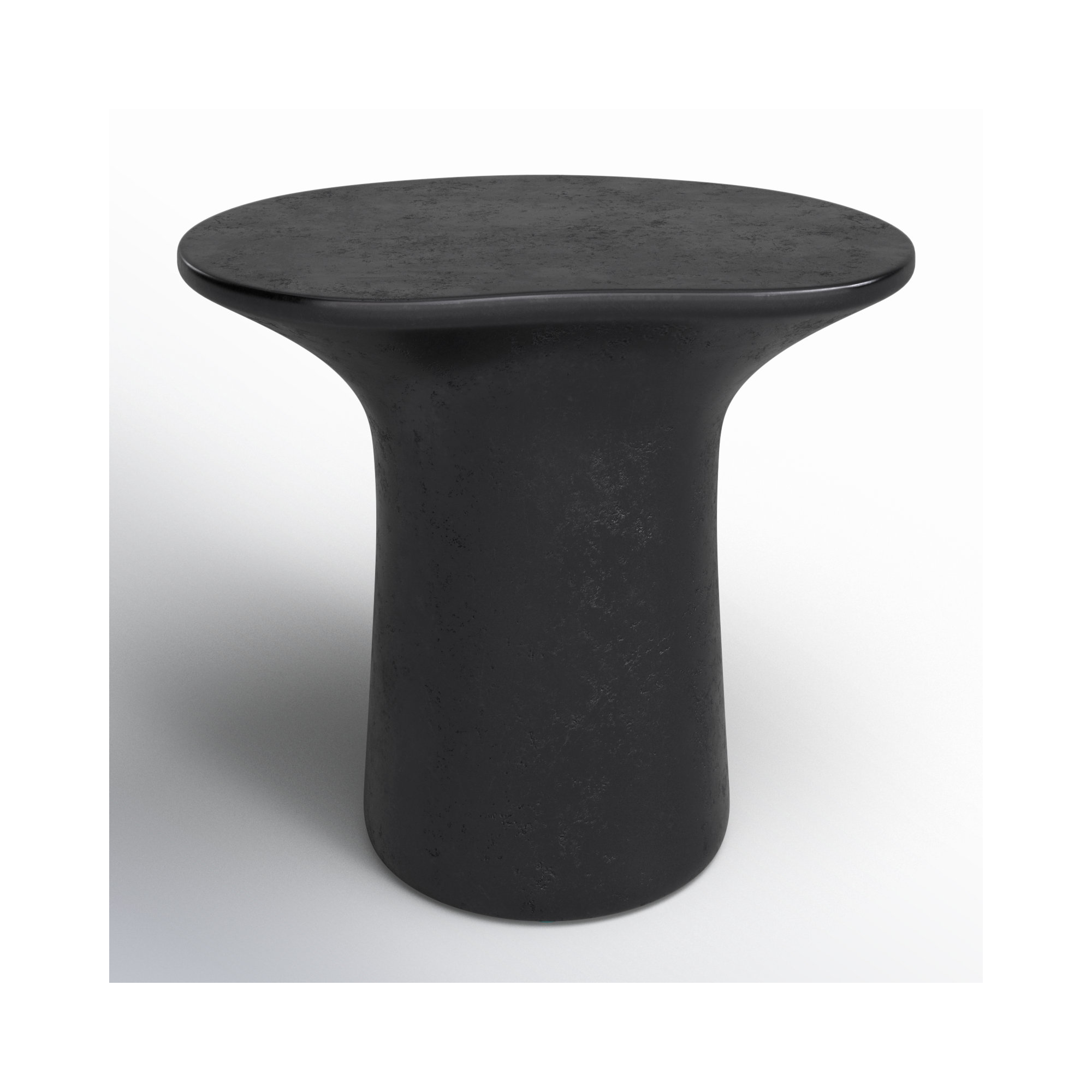 Paisely 23.5'' Concrete Outdoor Side Table, Black