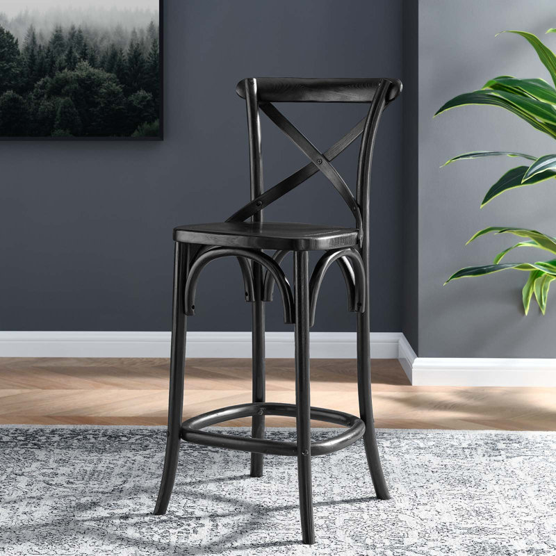 Modway Gear Stool, Black, Counter Stool (25.5" Seat Height)