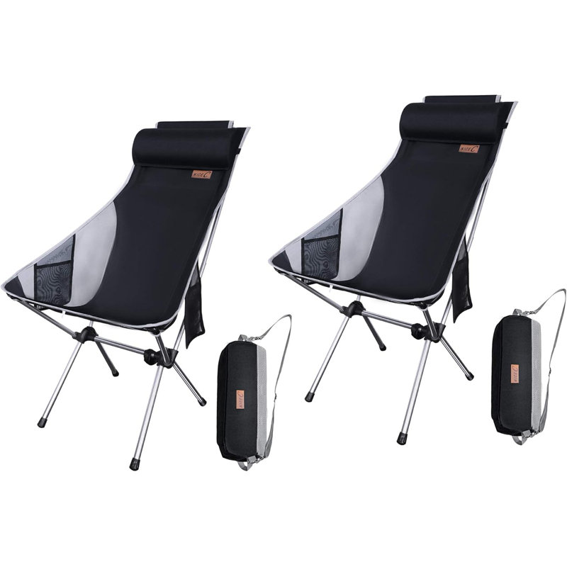 Chaise de camping pliante Cimarr, Noir
